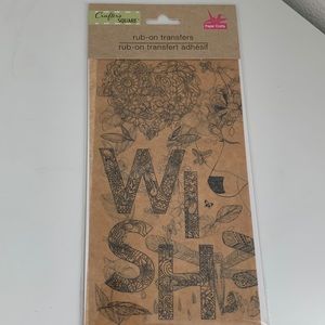 Rub on transfer stickers - wish, floral